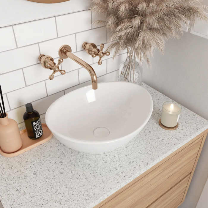 Lavoar pe blat Sofia Mini White Alb, ceramica, alb lucios [6]