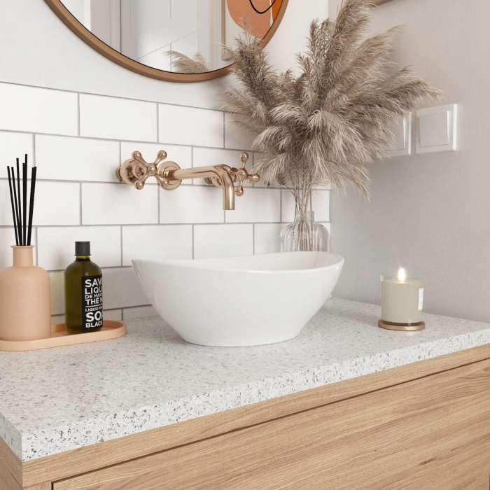 Lavoar pe blat Sofia Mini White Alb, ceramica, alb lucios [2]