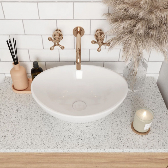 Lavoar pe blat Sofia Mini White Alb, ceramica, alb lucios [5]