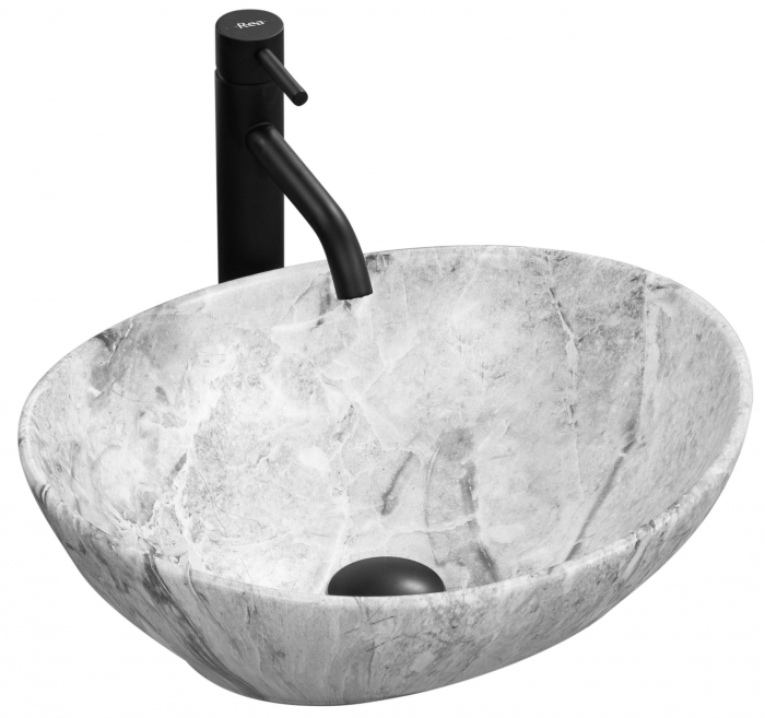 Lavoar pe blat Sofia Stone, ceramica, Gri [1]