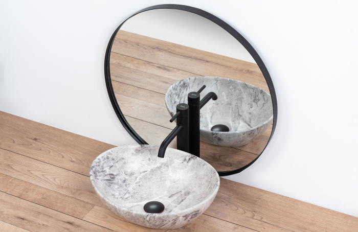Lavoar pe blat Sofia Stone, ceramica, Gri [3]