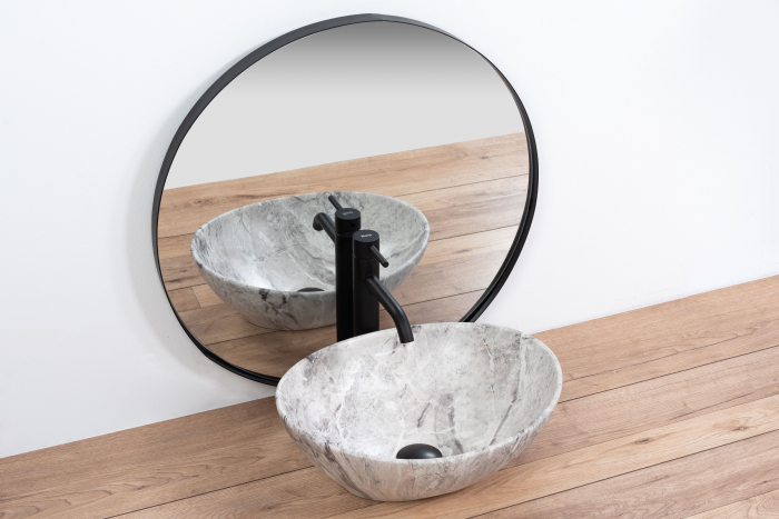Lavoar pe blat Sofia Stone, ceramica, Gri [2]