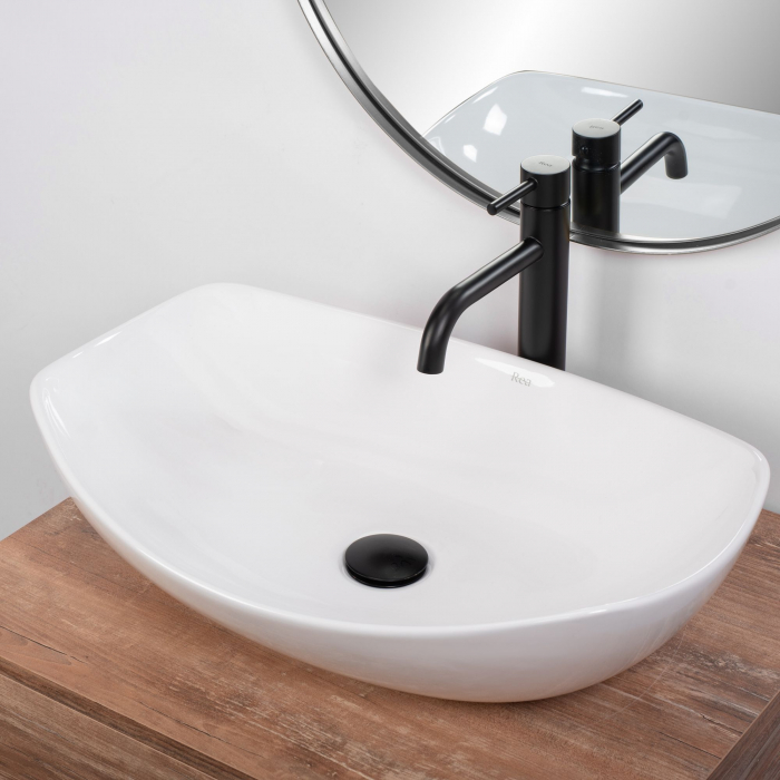 Lavoar pe blat Tango, ceramica, alb lucios [3]