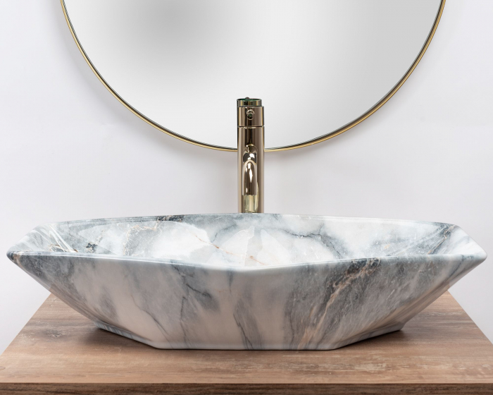 Lavoar pe blat Vegas Granit, ceramica, imitatie de piatra [2]