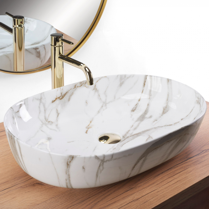 Lavoar Cleo 61 Shiny Aiax Din Ceramică, ceramica, imitatie de piatra [2]