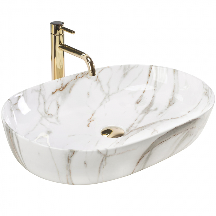Lavoar Cleo 61 Shiny Aiax Din Ceramică, ceramica, imitatie de piatra [1]