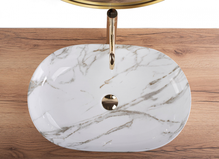 Lavoar Cleo 61 Shiny Aiax Din Ceramică, ceramica, imitatie de piatra [3]