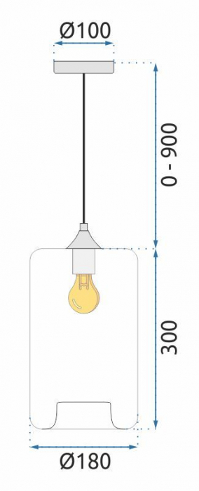 Lustra de tavan suspendată din sticlă APP310-1CP LOFT [5]