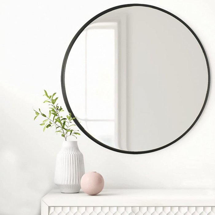 OGLINDĂ ROTNDĂ 50 CMcadru LOFT MODERN SUBȚIRE [5]