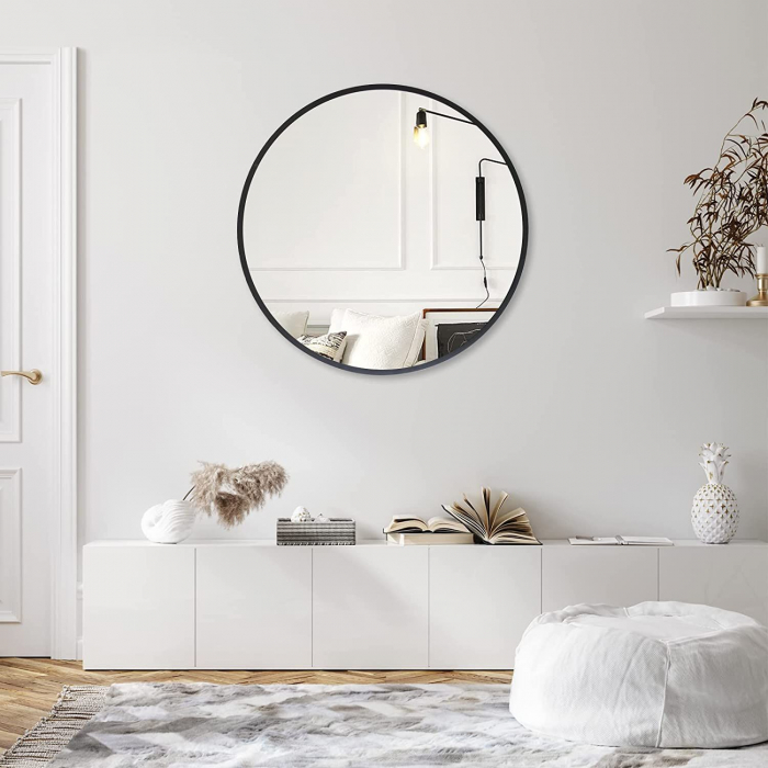 OGLINDĂ ROTNDĂ 50 CMcadru LOFT MODERN SUBȚIRE [12]