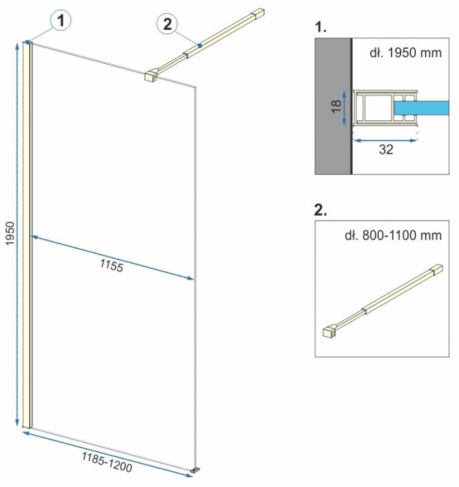Paravan Aero Gold, 80-120 cm, auriu [5]
