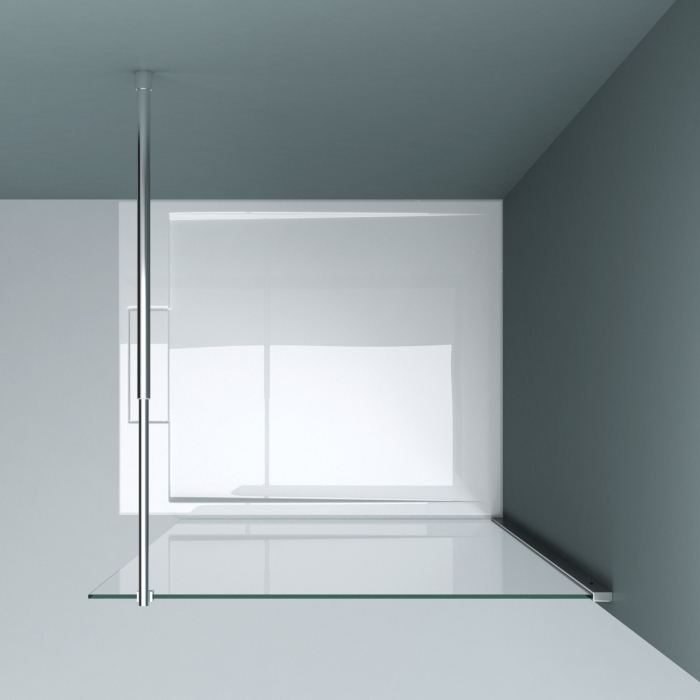 Paravan Astra 01K, 50-140 cm, crom, sticla securizata 8 mm transparenta [2]