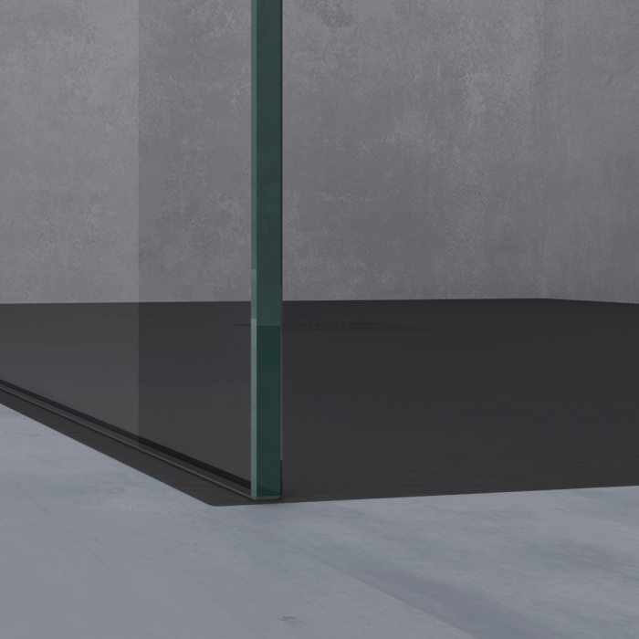Paravan Astra 01K, 50-140 cm, negru, sticla securizata 8 mm transparenta [3]