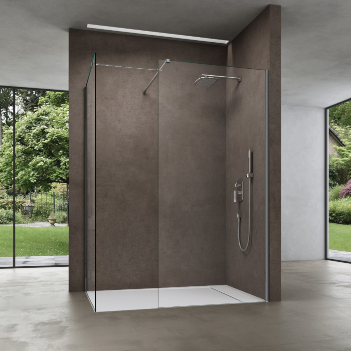 Paravan Astra 01K-T, 80-100 cm, crom, sticla securizata 8 mm transparenta [2]