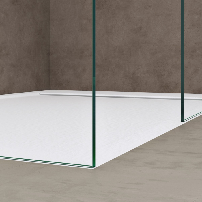 Paravan Astra 01MS-T, 80-120 cm, crom, sticla securizata 8 mm sablata partial [3]