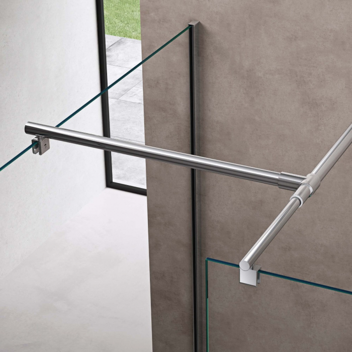 Paravan Astra 01MS-T, 80-120 cm, crom, sticla securizata 8 mm sablata partial [5]