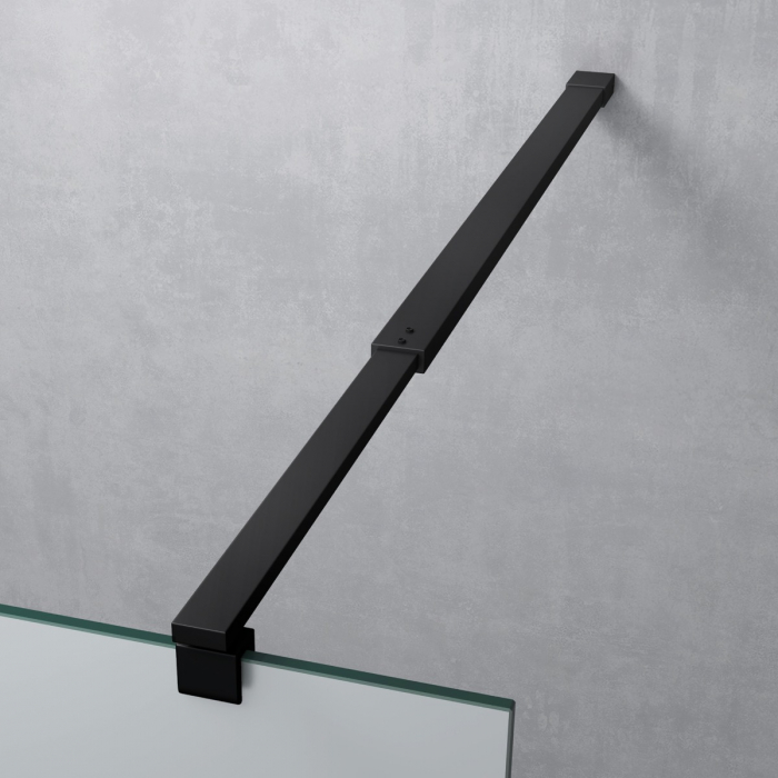 Paravan Astra 01VS, 120-140 cm, negru, sticla securizata 8 mm sablata [6]