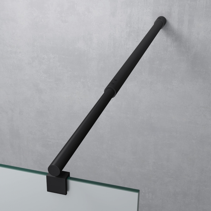 Paravan Astra 01VS, 120-140 cm, negru, sticla securizata 8 mm sablata [5]