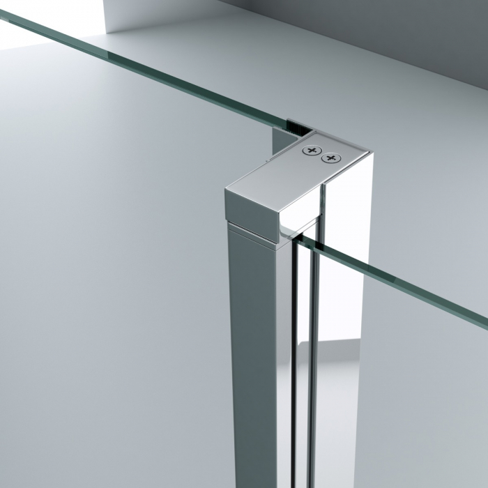 Paravan Astra 02K-Plus, 50-160 cm, crom, sticla securizata 10 mm transparenta [8]