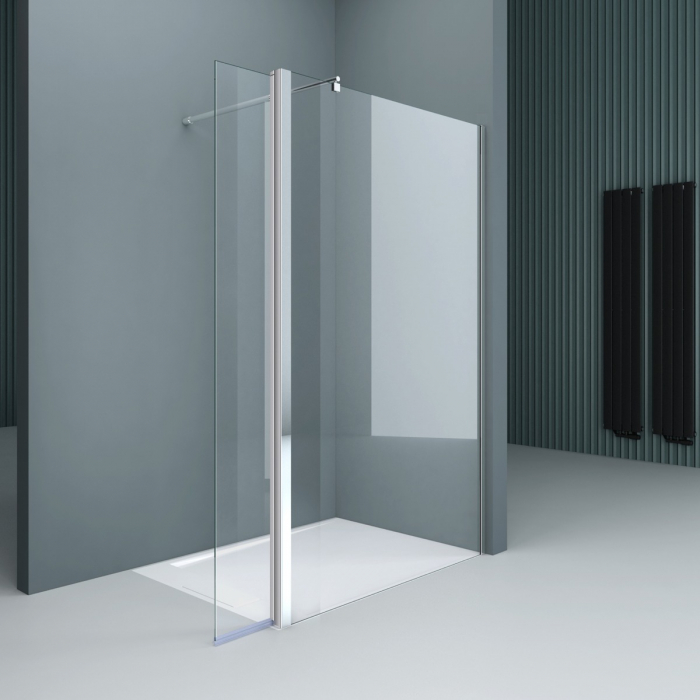 Paravan Astra 02K-Plus, 50-160 cm, crom, sticla securizata 10 mm transparenta [2]
