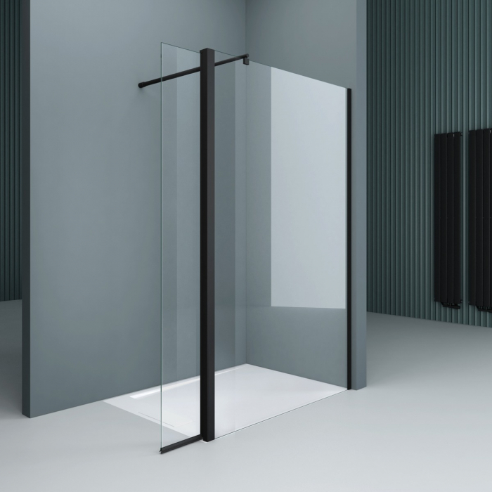 Paravan Astra 02K-Plus, 50-160 cm, negru, sticla securizata 10 mm transparenta [1]