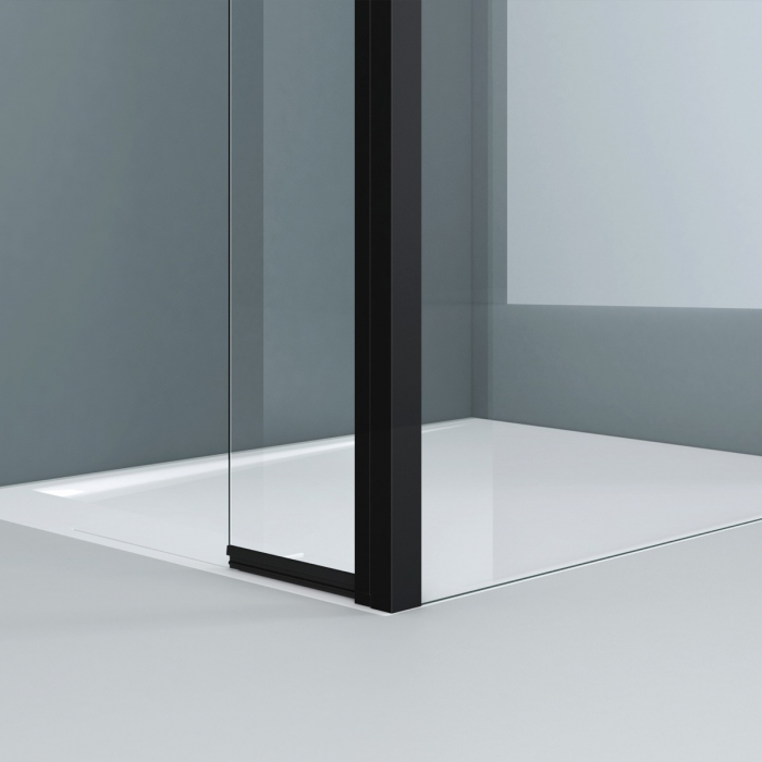 Paravan Astra 02K-Plus, 50-160 cm, negru, sticla securizata 10 mm transparenta [5]