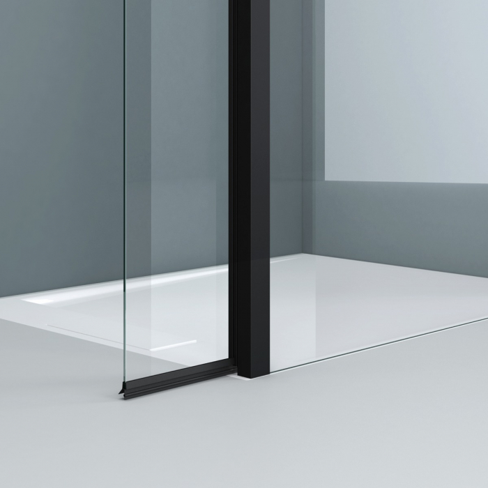Paravan Astra 02K-Plus, 50-160 cm, negru, sticla securizata 10 mm transparenta [4]