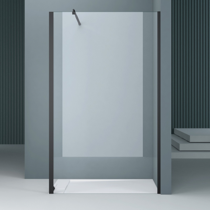 Paravan Astra 02K-Plus, 50-160 cm, negru, sticla securizata 10 mm transparenta [3]