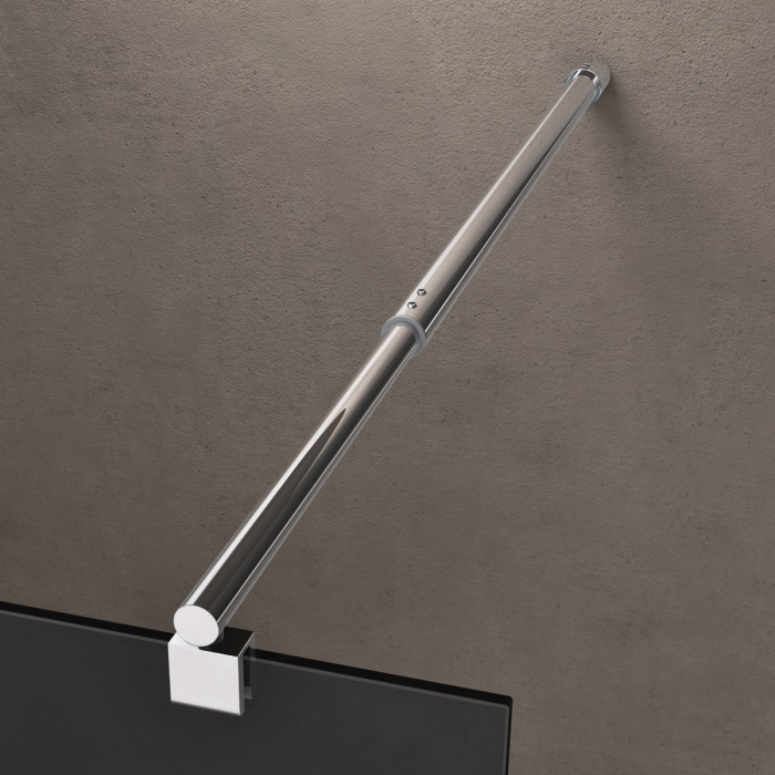 Paravan Astra 02VG, 100-140 cm, crom, sticla securizata 8 mm grafit [6]