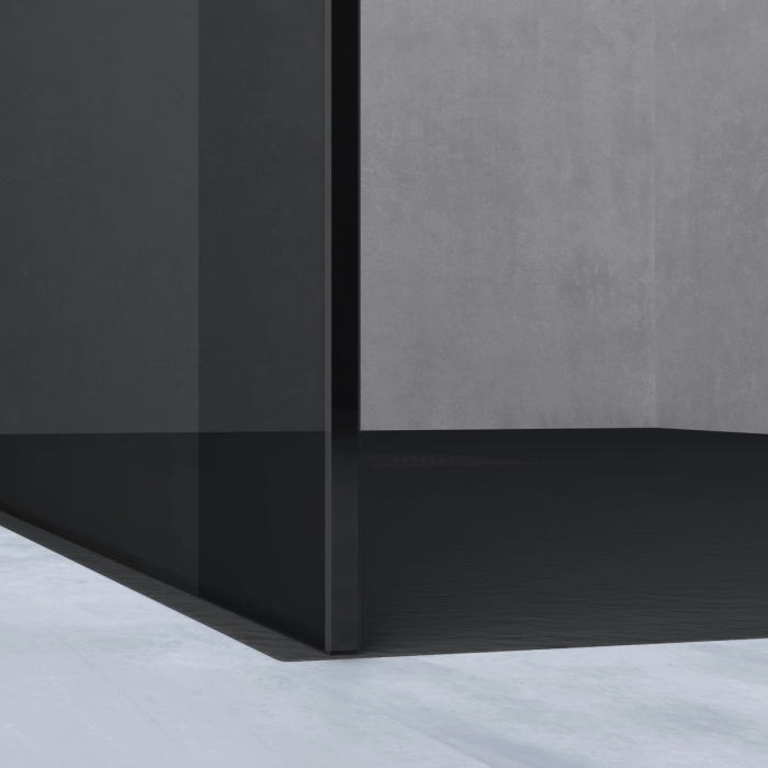 Paravan Astra 02VG, 100-140 cm, negru, sticla securizata 10 mm grafit [4]