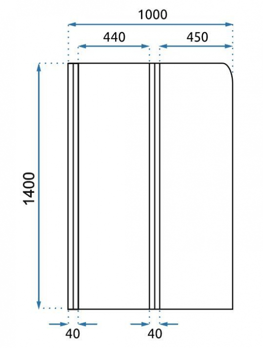 Paravan de cadă Agat 2, pliabil, 80-100 cm, crom [6]