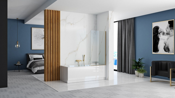 Paravan de cadă Elegant Gold, fix, 70-80 cm, auriu [5]