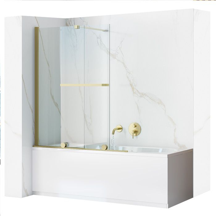 Paravan de cadă Fabian Gold Brush, glisant, 100 cm, auriu periat [1]