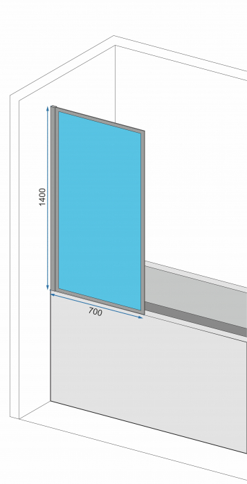 Paravan de cadă Lagos 1, fix, 70-80 cm, negru [5]