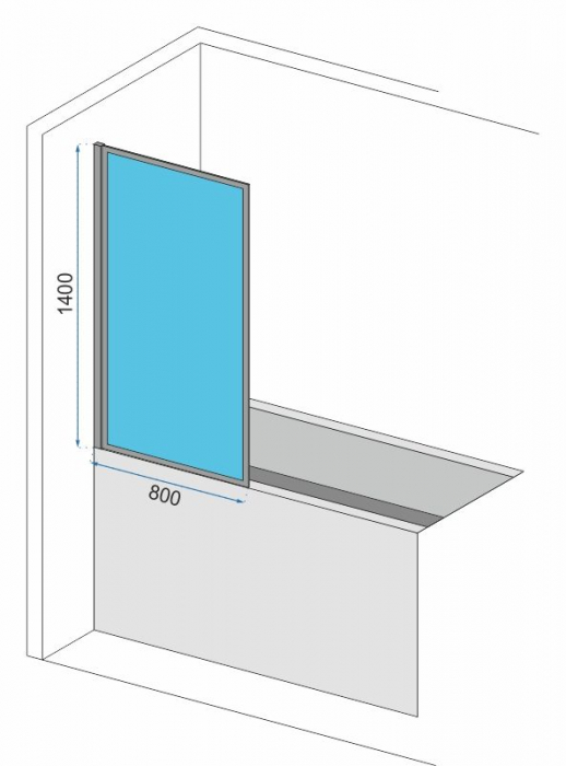 Paravan de cadă Lagos, fix, 70-80 cm, negru [4]