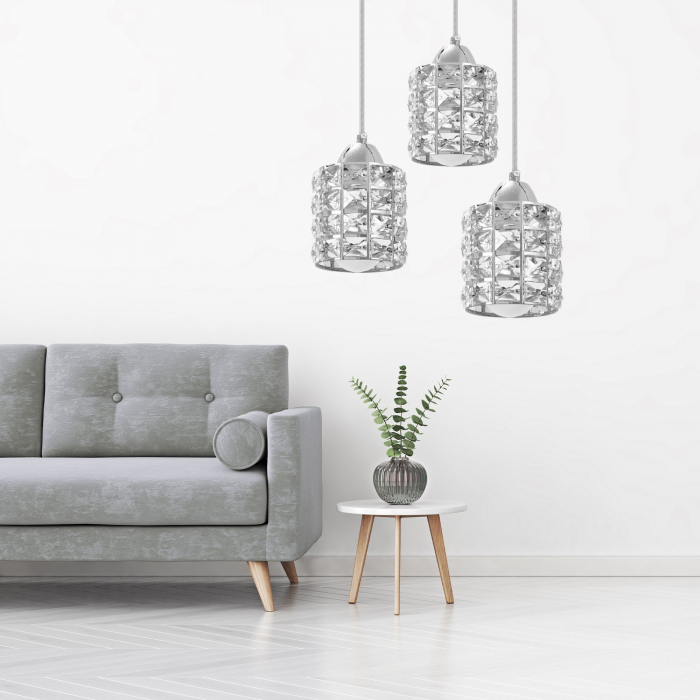 Plafoniera din cristal argintie APP728-3CP [5]