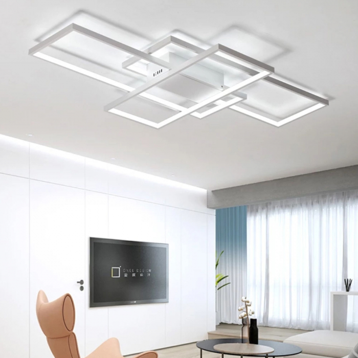 Plafoniera moderna LED + TELECOMANDA WHITE APP660 [10]