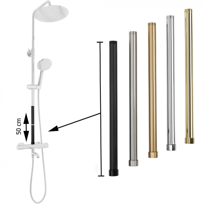 Prelungire coloana duș BRUSH GOLD 50cm [5]