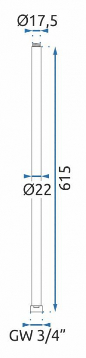 Prelungire coloana duș CHROM 60cm [6]