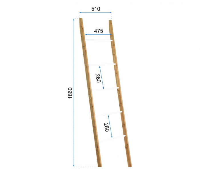 Raft pentru carti înalt BAMBUS 186cm [11]