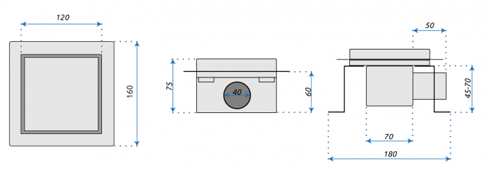 Scurgere NEO 12x12 cm, nichelat [7]