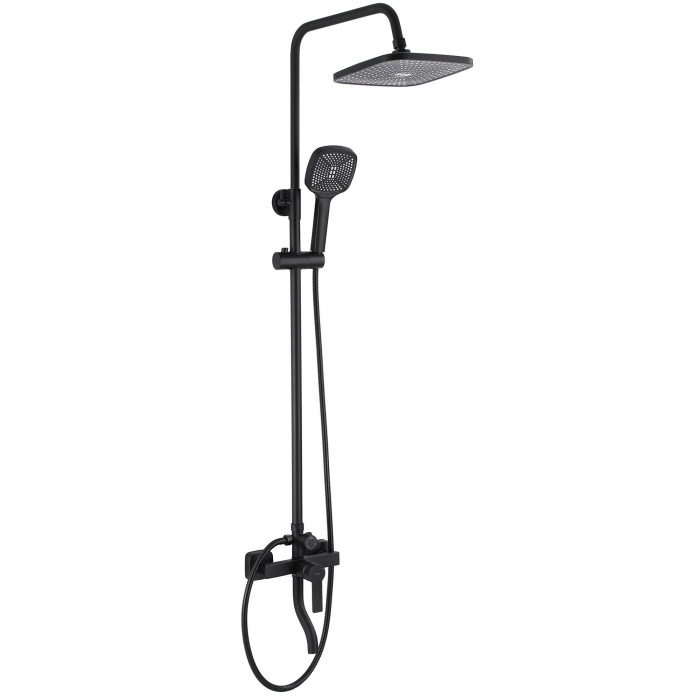 Set de dus Argus Black Matt, anti calcar, negru, montaj pe perete [4]