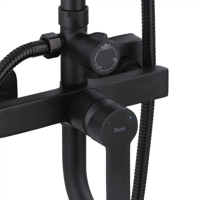 Set de dus Argus Black Matt, anti calcar, negru, montaj pe perete [5]