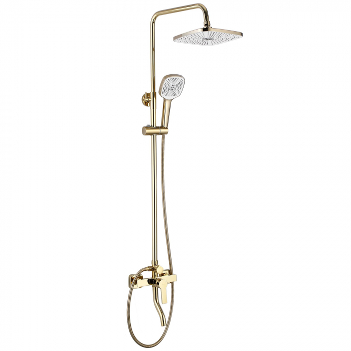 Set de dus Argus Gold, anti calcar, auriu, montaj pe perete [3]