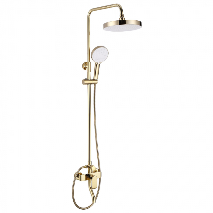 Set de dus Bloom Gold, anti calcar, auriu, montaj pe perete [2]