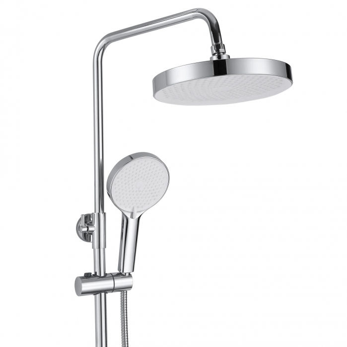 Set de dus Bloom White Chrome, anti calcar, crom, montaj pe perete [3]