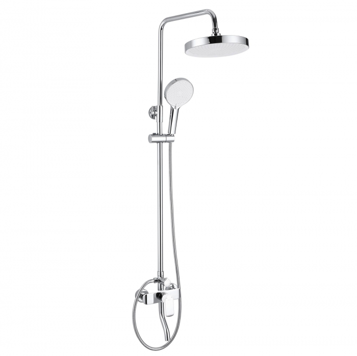 Set de dus Bloom White Chrome, anti calcar, crom, montaj pe perete [2]