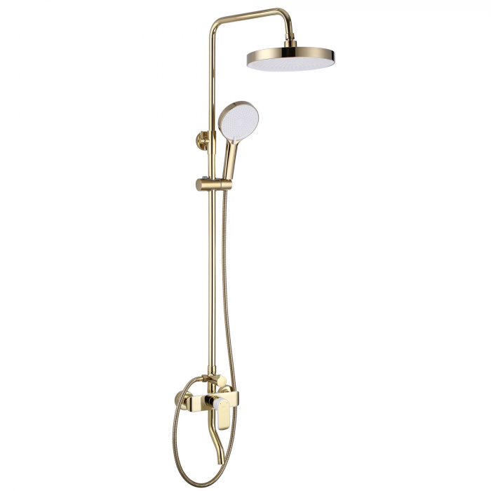 Set de dus Bloom White Gold, anti calcar, auriu, montaj pe perete [2]