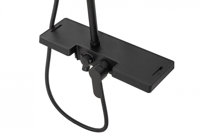 Set de dus Bravo Black, anti calcar, negru, montaj pe perete [7]