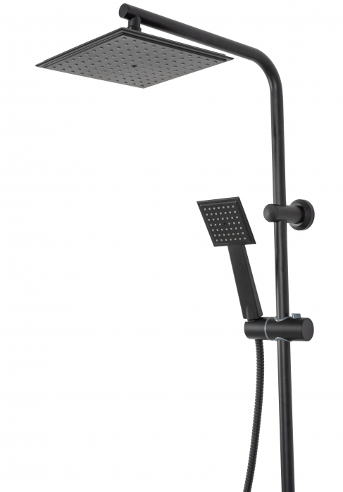 Set de dus Bravo Black, anti calcar, negru, montaj pe perete [4]